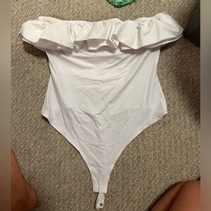 Strapless ruffle bodysuit